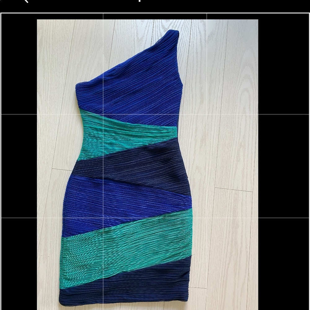 One shoulder BCBG bandage mini dress